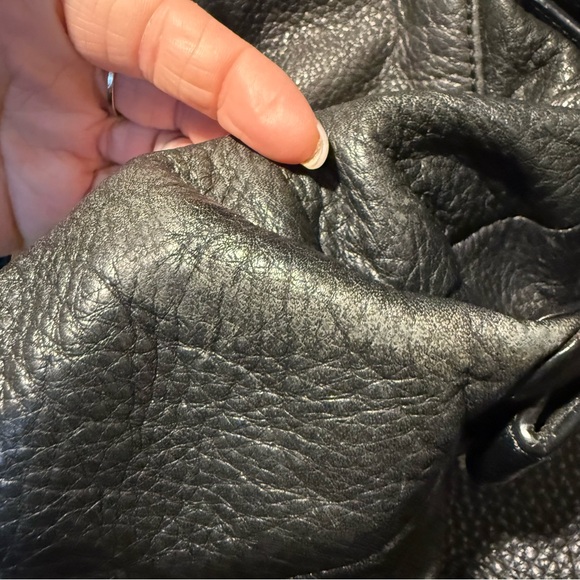 B. MAKOWSKY Black Leather Shoulder Bag Hobo Slouchy Chunky Magnetic Closure - Picture 15 of 16